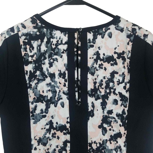 Banana Republic Sheath Dress 2 Short Sleeve Black Pink Crew Office Business - Picture 5 of 5